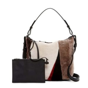 Allsaints kita genuine shearling shoulder bag